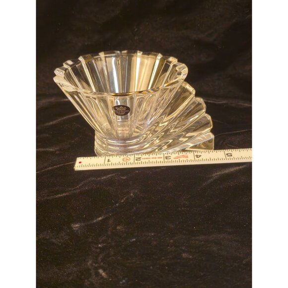 Vintage Cascade Crystal Bowl 4.5" Tall Elegant Fluted Design Clear Glass Decorat - Picture 3 of 7